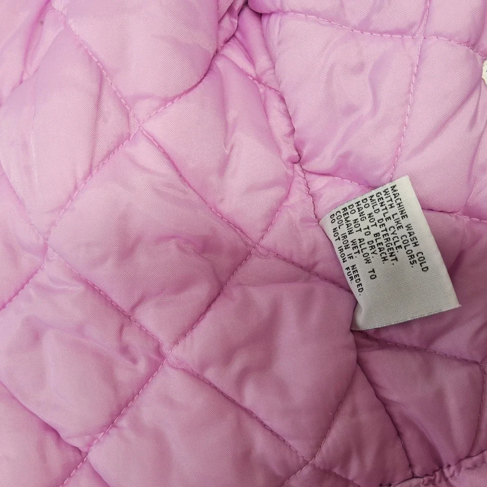 London Fog Puffer Jacket Kids 4T‎ Pink Colorblock Faux Fur Hood Full Zip Coat